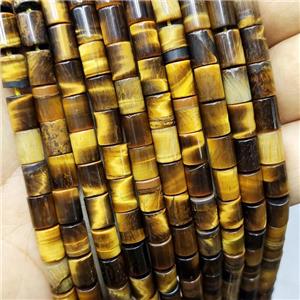 Natural Tiger Eye Stone Tube Beads Column, approx 6-8mm