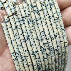 Beige Yellow Ceramics Tube Beads, approx 4-13mm