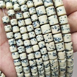 Beige Yellow Ceramics Column Beads, approx 9mm