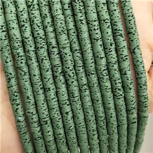 Rock Lava Heishi Beads Green Dye, approx 4mm