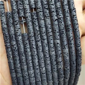 Black Rock Lava Heishi Beads, approx 4mm