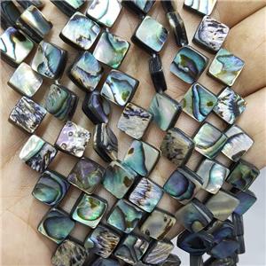 Abalone Shell Square Beads Multicolor, approx 10mm