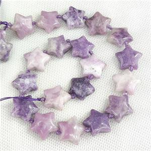 Purple Lepidolite Star Beads, approx 20mm