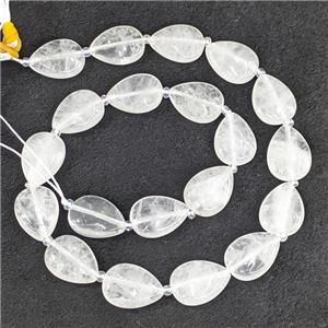 Natural Clear Crystal Quartz Teardrop Beads Flat, approx 13-18mm