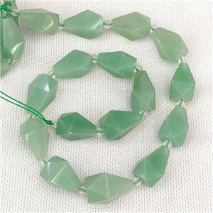 Green Aventurine Teardrop Pendant Faceted, approx 12-20mm