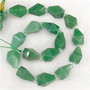 Green Aventurine Teardrop Pendant Faceted, approx 12-20mm