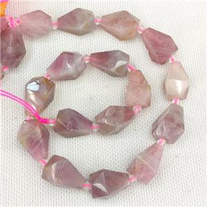 Natural Madagascar Rose Quartz Teardrop Pendant Faceted Pink, approx 12-20mm