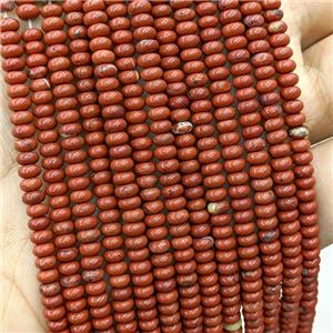 Natural Red Jasper Beads Smooth Rondelle, approx 2x4mm