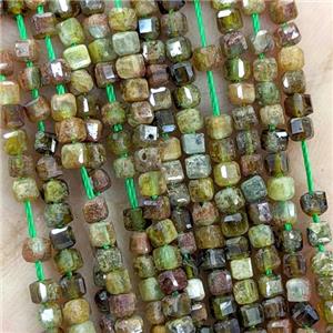 Natural Green Garnet Beads B-Grade Faceted Cube, approx 2.5mm