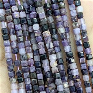 Natural Purple Jasper Beads Faceted Cube, approx 2.5mm