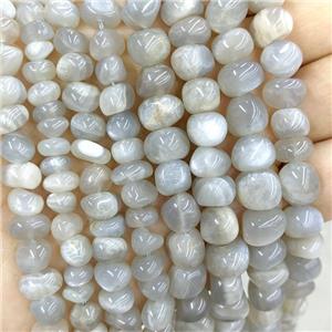 Natural Gray Moonstone Chips Beads Freeform, approx 9-11mm