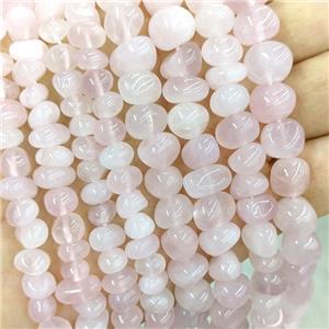 Natural Pink Rose Quartz Chips Beads Freeform, approx 9-11mm