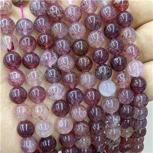 Natural Strawberry Quartz Beads Smooth Round, approx 6mm dia