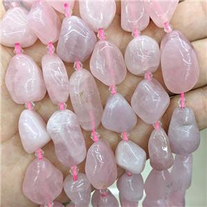 Natural Pink Rose Quartz Nugget Beads Freeform, approx 12-20mm