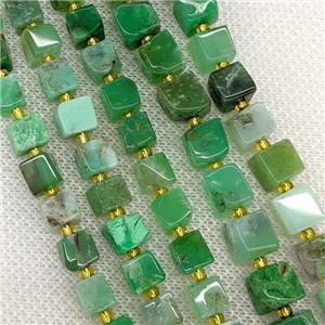 Natural Australian Chrysoprase Cube Beads Green, approx 8-10mm