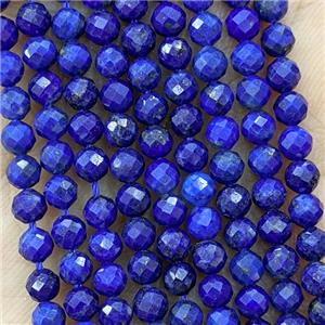 Natural Lapis Lazuli Beads Blue Faceted Round, approx 3mm