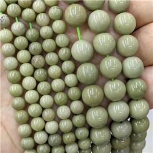 Natural Alashan Agate Beads Match Green Smooth Round, approx 12mm