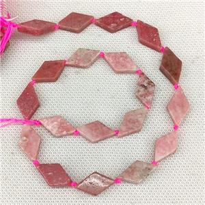 Natural Red Rhodonite Beads Rhombus, approx 10-18mm