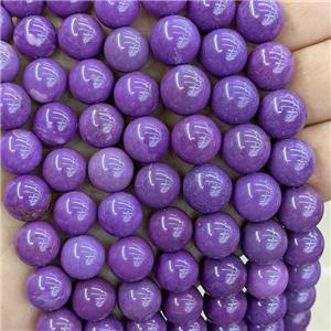 Natural Phosphosiderite Beads Purple A-Grade Smooth Round, approx 11mm