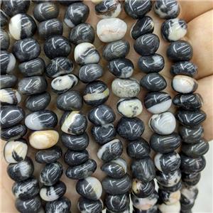 Natural Zebra Jasper Chips Beads White Black Freeform, approx 6-9mm