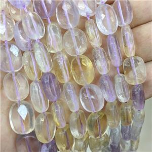 Natural Ametrine Beads Faceted Oval, appp 12-15mm