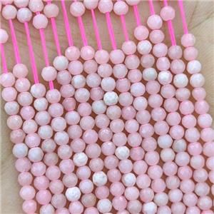 Natural Chinese Pink Opal Beads Faceted Round, approx 3mm