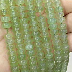 Natural Jade Beads Green Dye Smooth Rondelle, approx 8mm