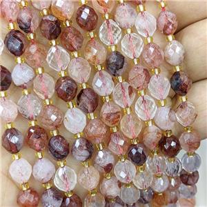 Natural Red Hematoid Quartz Beads Faceted Rice, approx 7-8mm