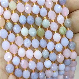 Natural Morganite Beads Multicolor Faceted Rice, approx 7-8mm