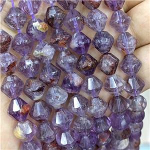 Natural Phantom Quartz Beads Bicone Purple, approx 10mm