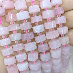 Natural Pink Rose Quartz Heishi Beads, approx 12mm