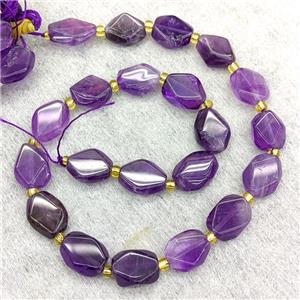 Natural Amethyst Beads Purple Faceted Oval, approx 12-16mm