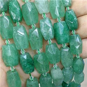 Natural Green Strawberry Quartz Beads Faceted Cuboid, approx 12-16mm