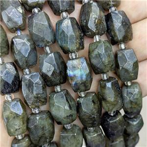 Natural Labradorite Beads Faceted Cuboid, approx 12-16mm