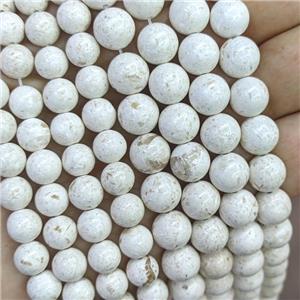 Natural White River Jasper Beads Smooth Round, approx 8mm