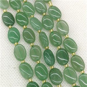 Natural Green Aventurine Oval Beads, approx 10-14mm