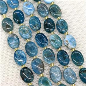 Natural Blue Apatite Oval Beads, approx 10-14mm