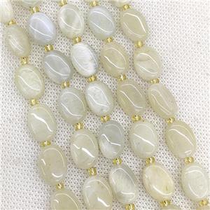 Natural White Moonstone Oval Beads, approx 10-14mm