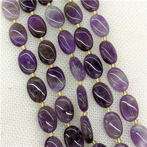 Natural Amethyst Oval Beads Purple, approx 10-14mm