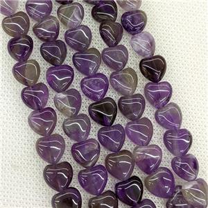 Natural Amethyst Heart Beads Purple, approx 10mm