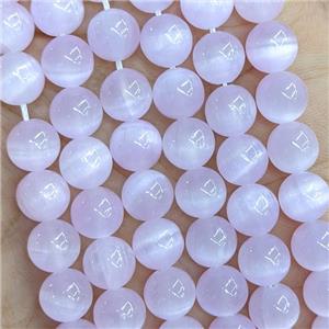 Naural Selenite Beads Lt.purple Dye Smooth Round, approx 8mm dia