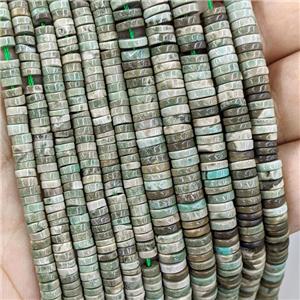 Natural Green Grass Agate Heishi Spacer Beads B-Grade, approx 4mm