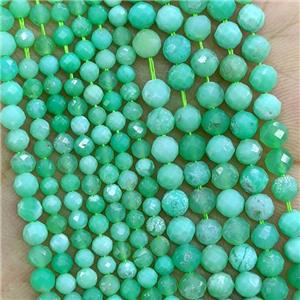 Natural Australian Chrysoprase Beads Green Faceted Round, approx 2mm