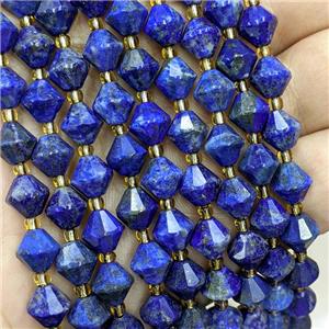 Natural Blue Lapis Lazuli Bicone Beads, approx 8mm