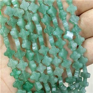 Natural Green Aventurine Clover Beads, approx 8mm