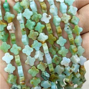 Natural Green Australian Chrysoprase Clover Beads, approx 8mm