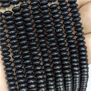 Natural Black Jasper Beads Smooth Rondelle, approx 3-6mm