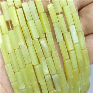 Lemon Jade Cuboid Beads, approx 4x4x13mm