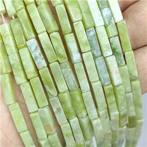 Green Chinese Taiwan Jadeite Beads Cuboid, approx 4x4x13mm