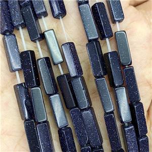 Blue Sandstone Cuboid Beads, approx 4x4x13mm